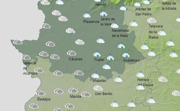 La semana arranca con lluvia de barro y acaba con nieve en Extremadura