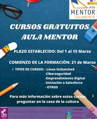 El Aula Mentor pone en marcha una nueva convocatoria de cursos gratuitos