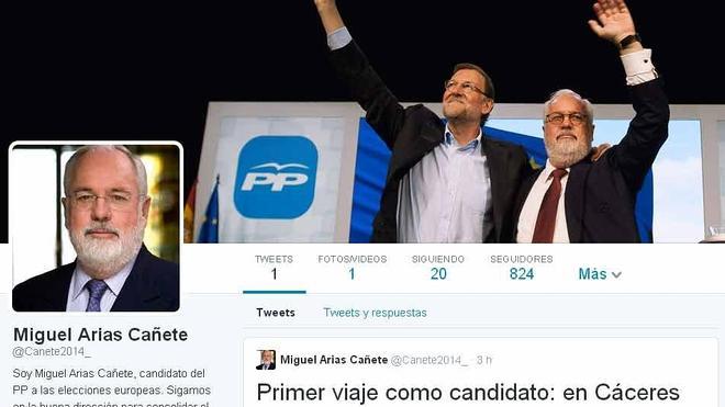 Arias Cañete estrena cuenta en Twitter