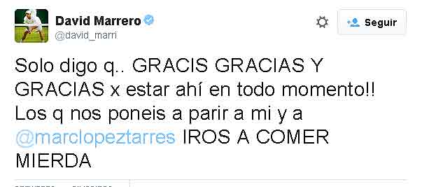 El dobles español manda a sus críticos «a comer mierda»