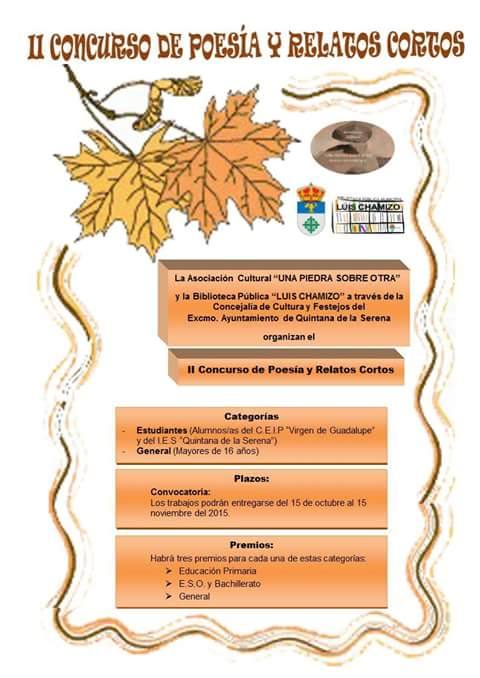 Convocado el segundo concurso de poesías y relatos cortos