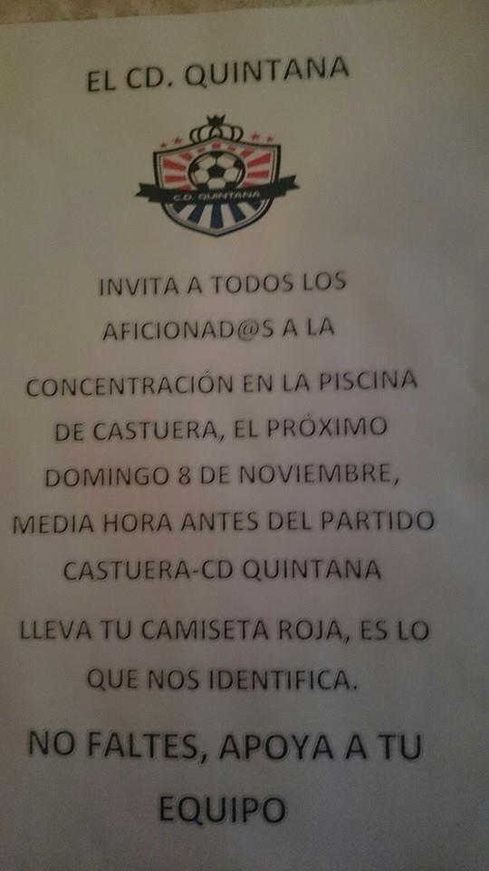 El C.D. Quintana se enfrentará el próximo domingo al C.D. Castuera
