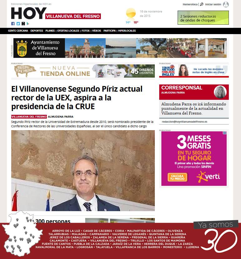 HOY Villanueva del Fresno renueva su web