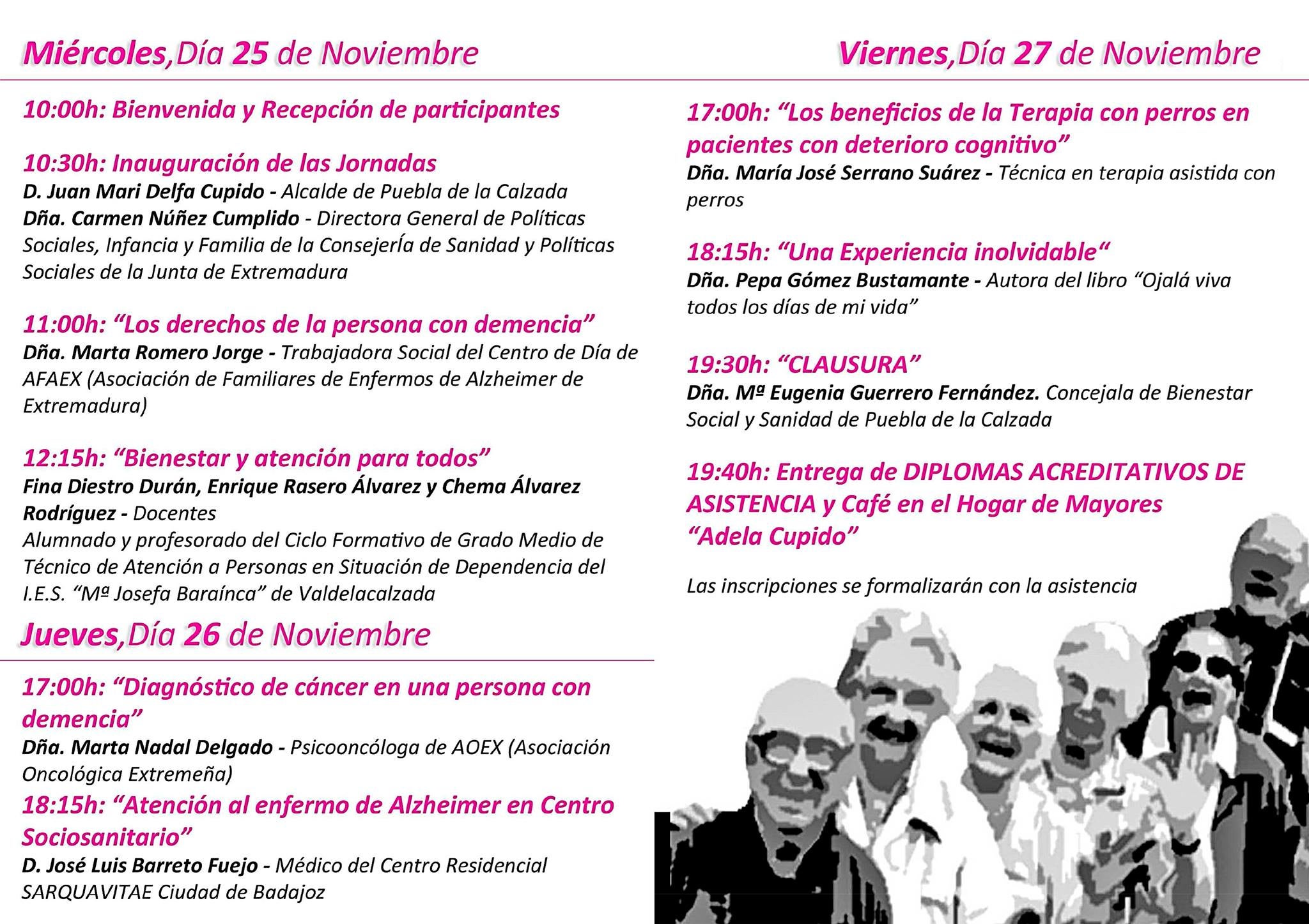 Las ‘V Jornadas sobre alzhéimer y otras demencias’ comienzan mañana