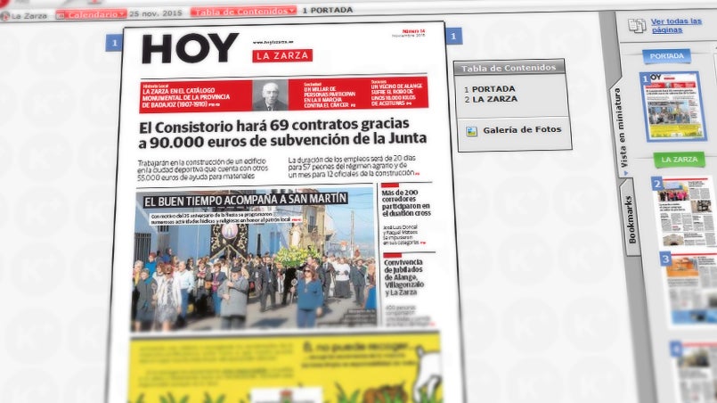 El periódico HOY La Zarza disponible en la nueva plataforma de Kiosko y Más