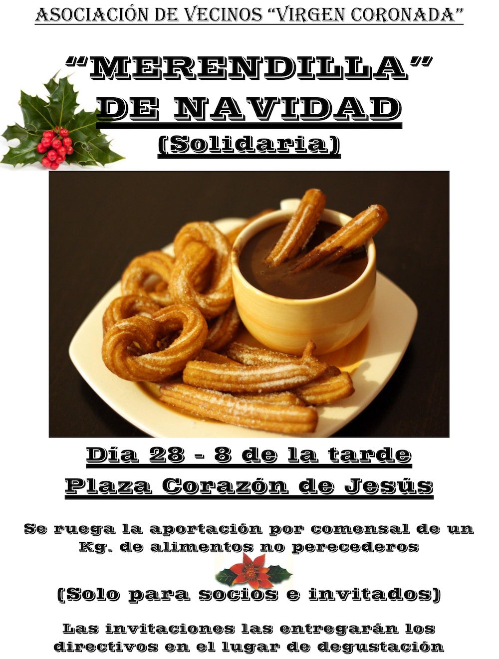 La Asociación de Vecinos "Virgen Coronada" organiza su tradicional "merendilla de Navidad"