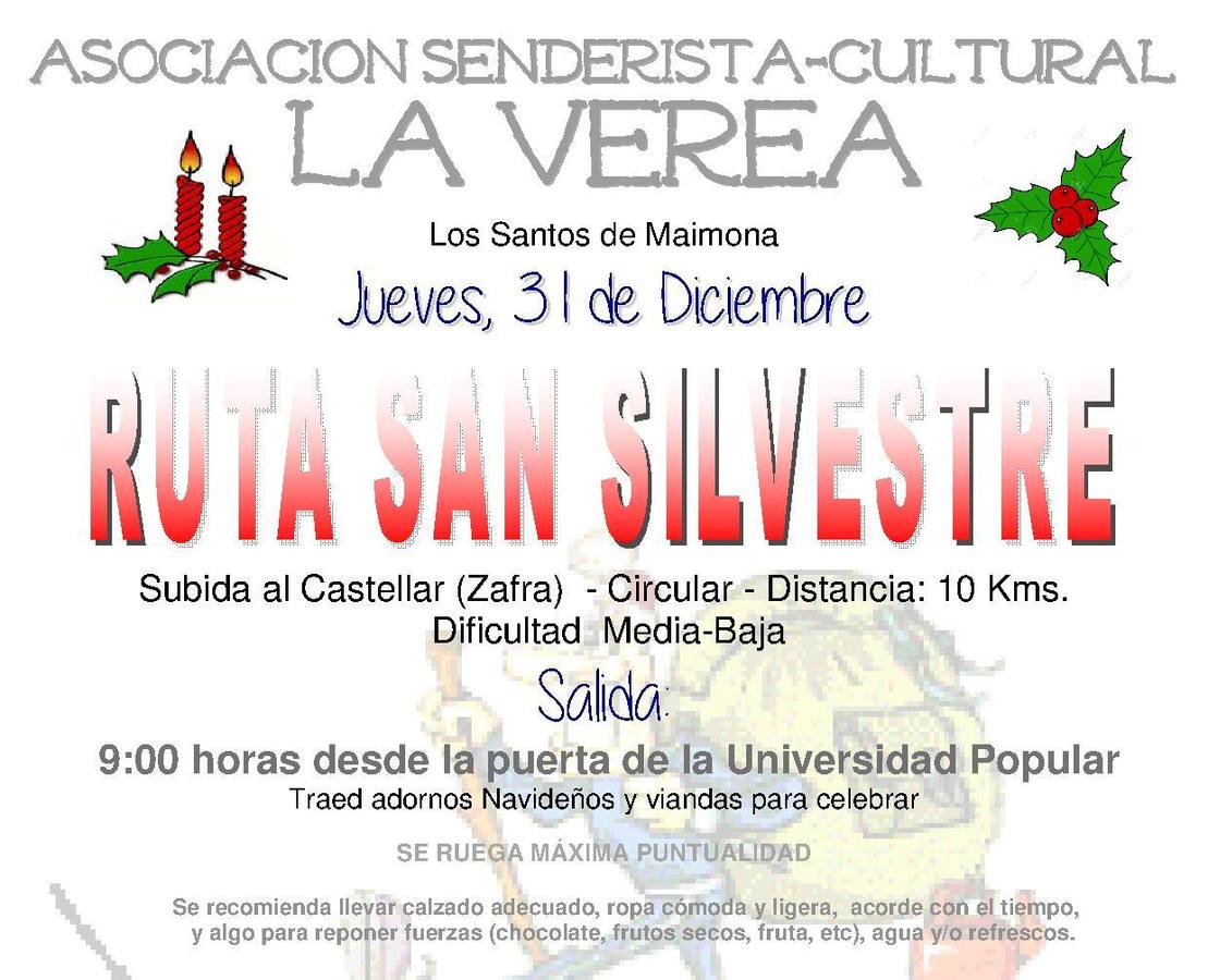 ‘La Verea’ recorrerá su ruta San Silvestre este jueves