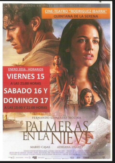 ‘Palmeras en la nieve’, próxima película que se proyectará en el cine teatro Rodríguez Ibarra