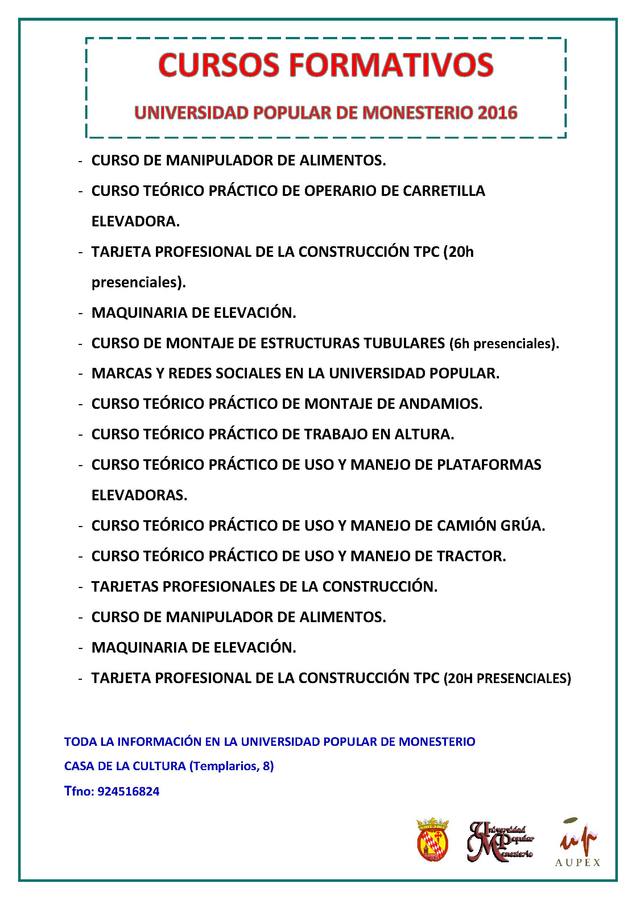 AUPEX oferta una gran variedad de cursos de formación en la localidad