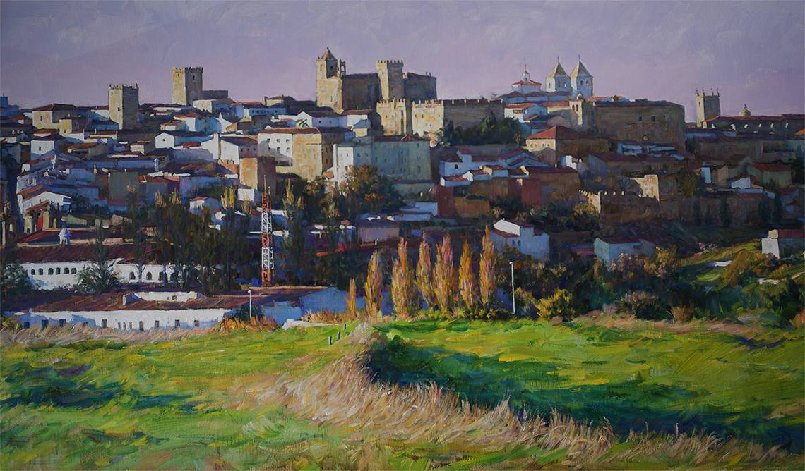 El pintor malpartideño Alfonso Barriga, expone en El Gran Café, en Cáceres