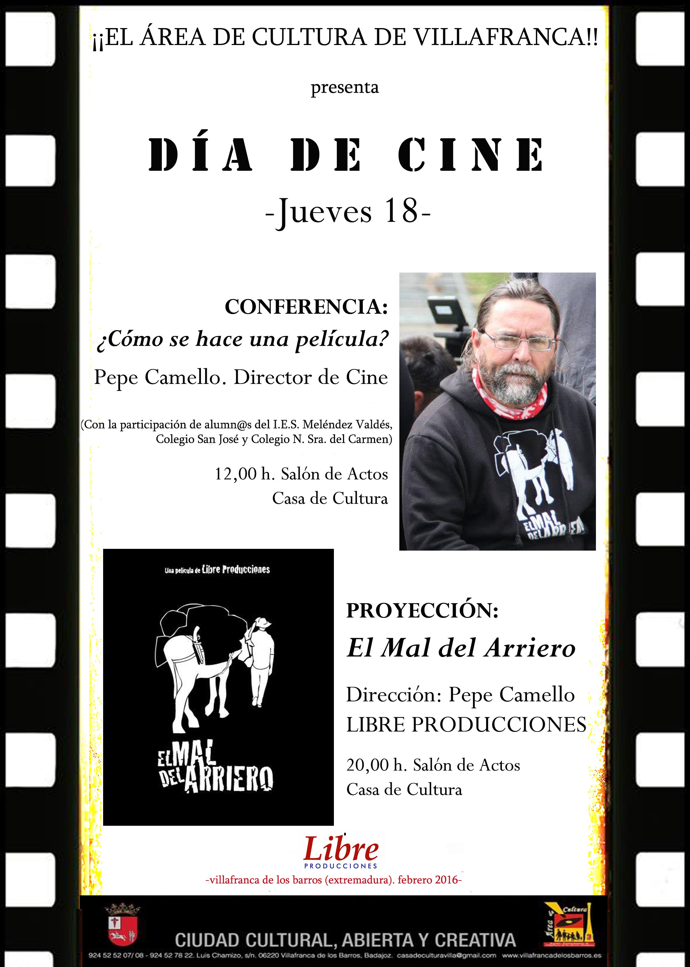 El Área de Cultura de Villafranca ofrece el denominado "Día de Cine"