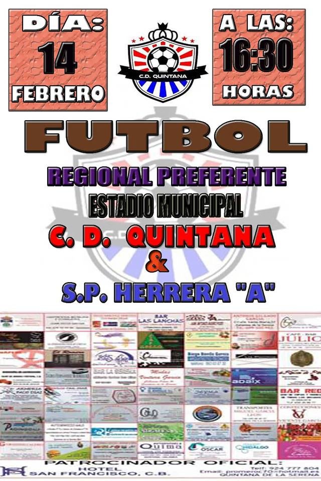 El C.D. Quintana senior se enfrentará el domingo al Herrera