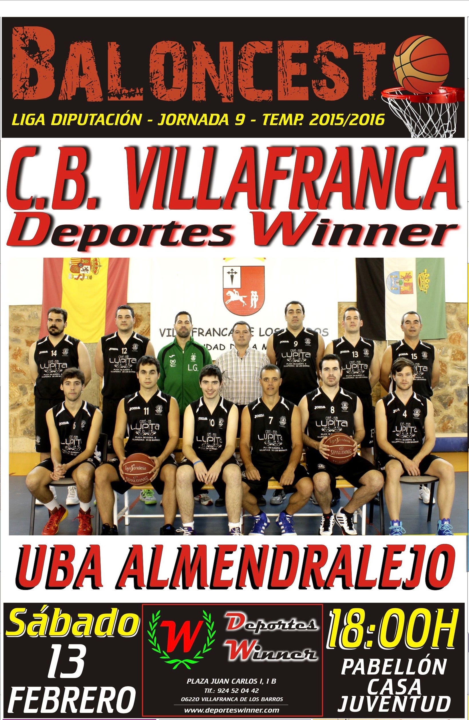 El CB Villafranca recibe al UBA Almendralejo el sábado, a las 6 de la tarde, en el Pabellón Casa de la Juventud