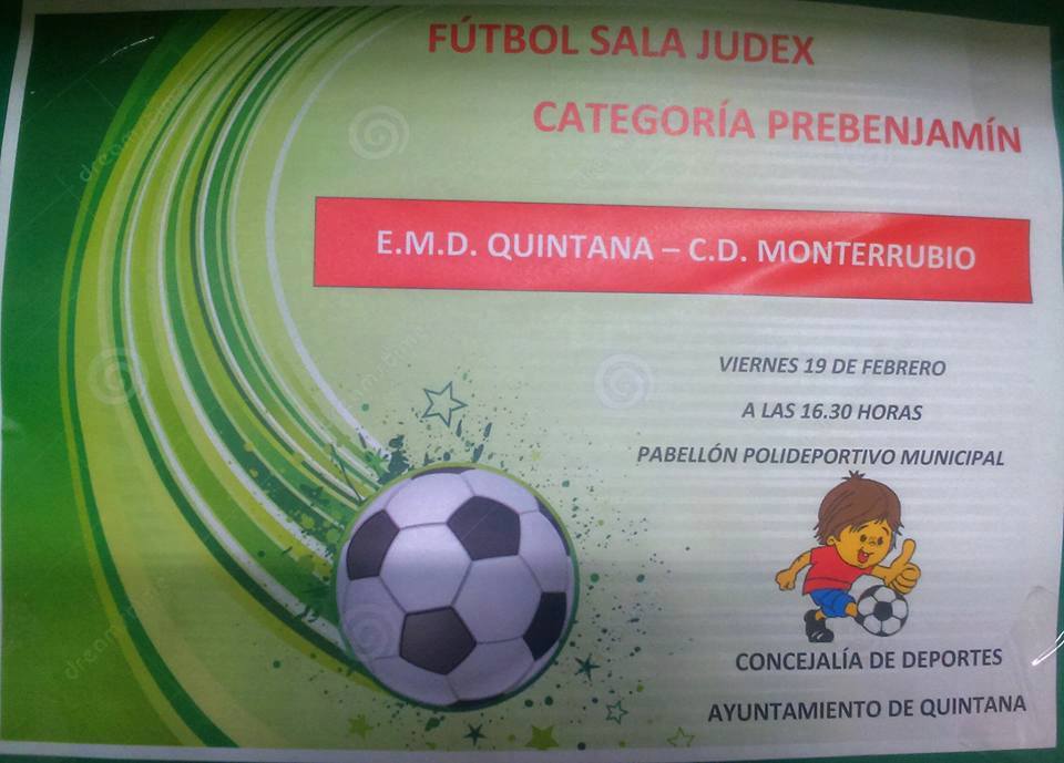 El equipo de fútbol sala de la Escuela Municipal de Deportes de Quintana prebenjamín se enfrentará este viernes al Monterrubio