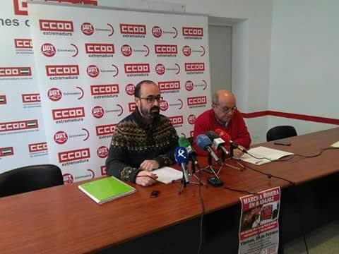 UGT y CC OO piden a los extremeños que se unan a la marcha contra el cierre de la mina de Monesterio