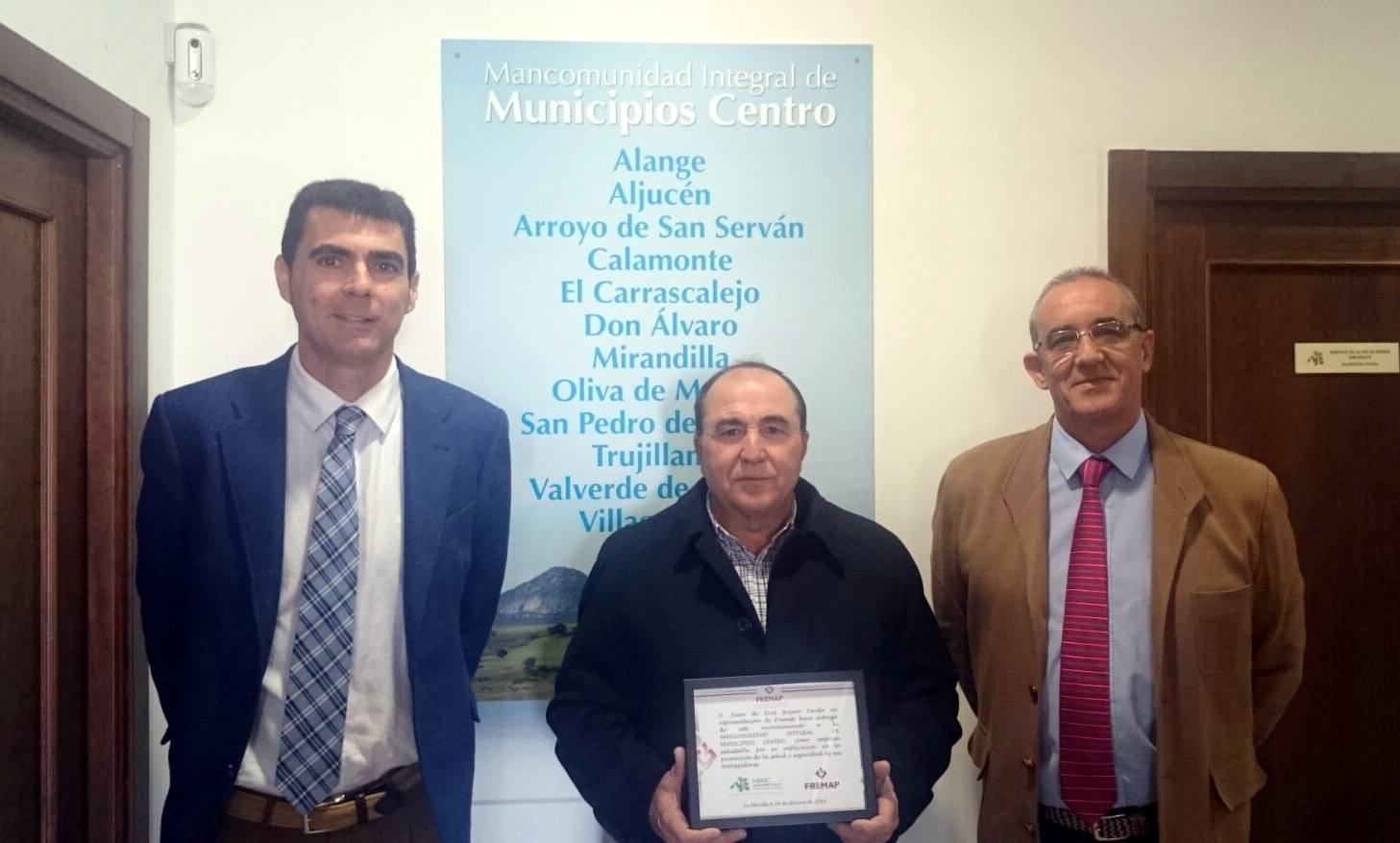 La Mancomunidad de Municipios Centro, a la que pertenece La Zarza, premiada por su política de prevención de riesgos laborales