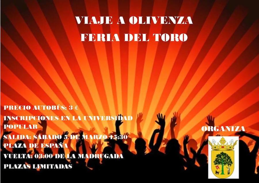 El Ayuntamiento fleta un autobús para asistir a la XXVI Feria del Toro de Olivenza