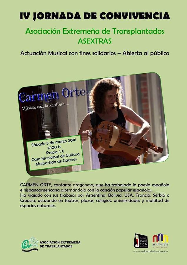 Concierto solidario de Carmen Orte en favor de la Asociación de Trasplantados