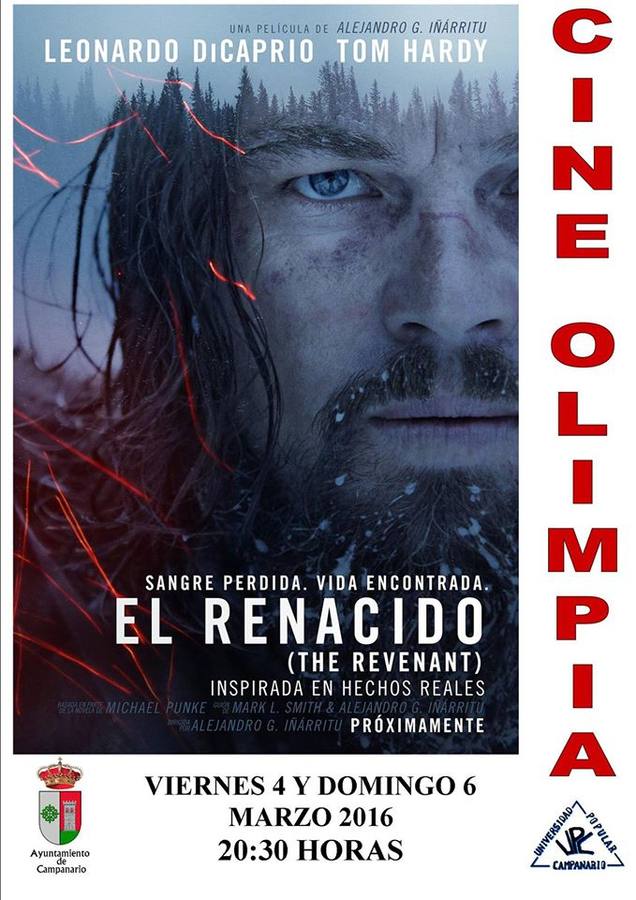 Doble sesión de cine este fin de semana con 'El renacido'