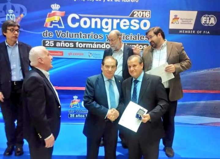 Pedro Pecero, distinguido en el Congreso de Voluntarios y Oficiales de la Federación de Autovilismo
