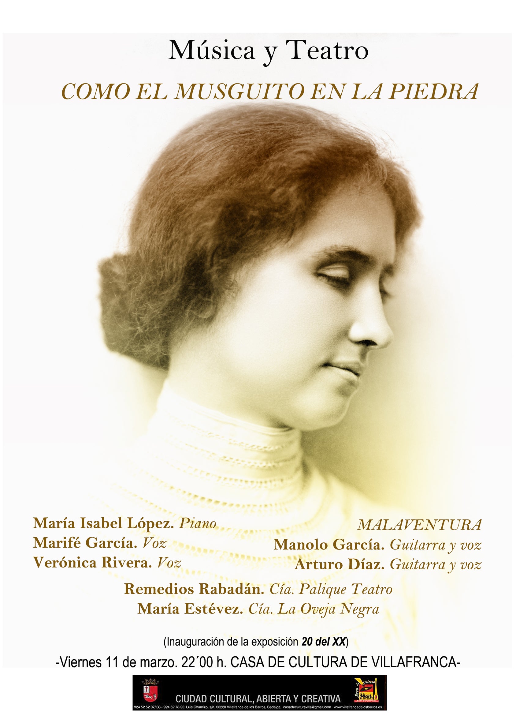 Exposición y espectáculo músico-teatral, esta noche, en la Casa de la Cultura