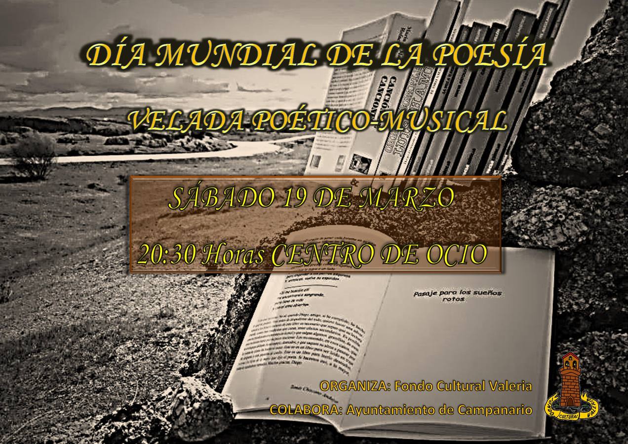 Velada poético-musical el sábado 19 para conmemorar el Día de la Poesía