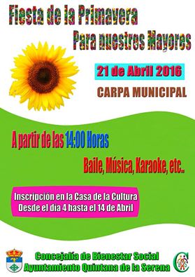 La fiesta de la primavera para mayores será el jueves 21 de abril