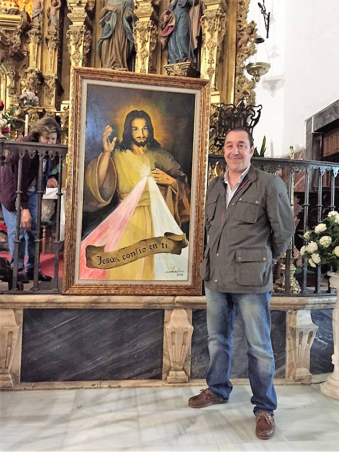 Donan a la parroquia un cuadro del Cristo de la Misericordia