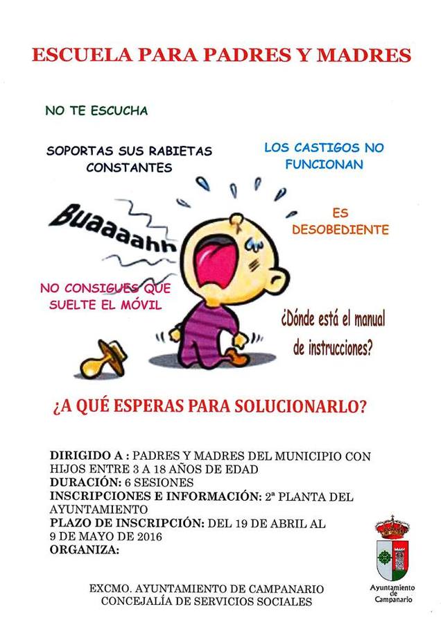 El Ayuntamiento pone en marcha una escuela para padres y madres