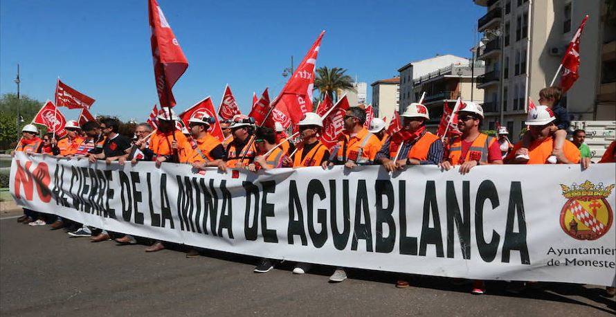 Los mineros de Aguablanca protagonizan el Primero de Mayo en Mérida