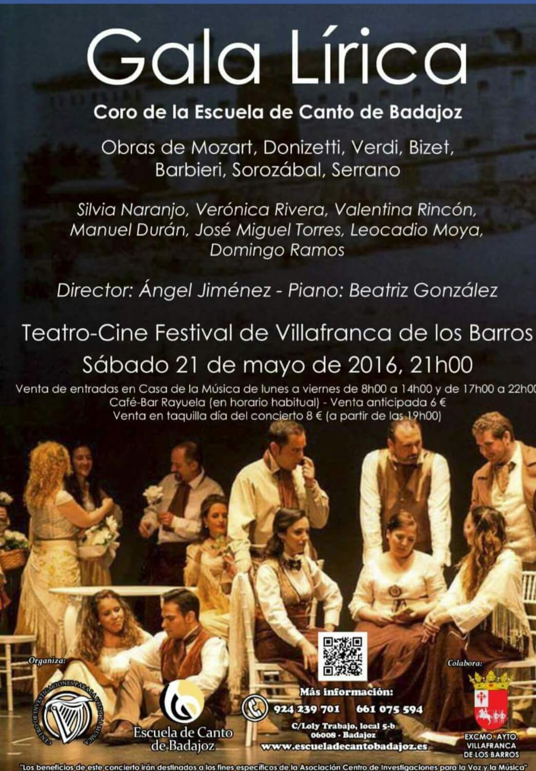 El Coro de la Escuela de Canto de Badajoz estrena este sábado 21 de mayo una Gala Lírica en el Teatro Cine Festival