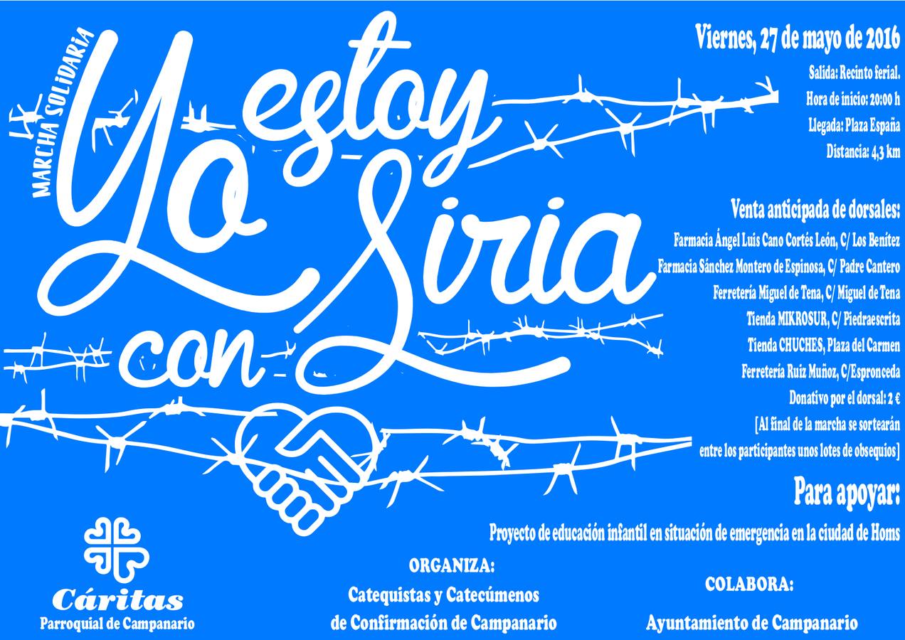 Marcha solidaria en favor de Siria, mañana en Campanario