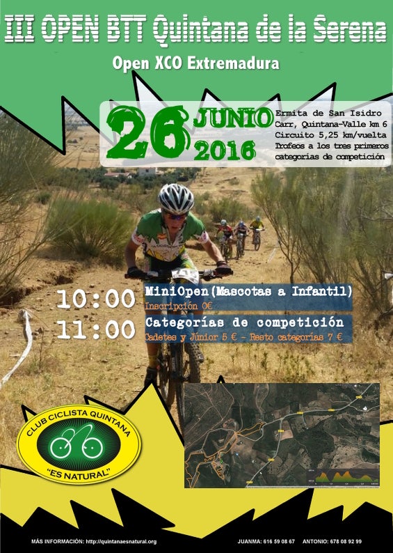La localidad acogerá el próximo 26 de junio el tercer Open BTT, valedero para el campeonato Open XCO de Extremadura