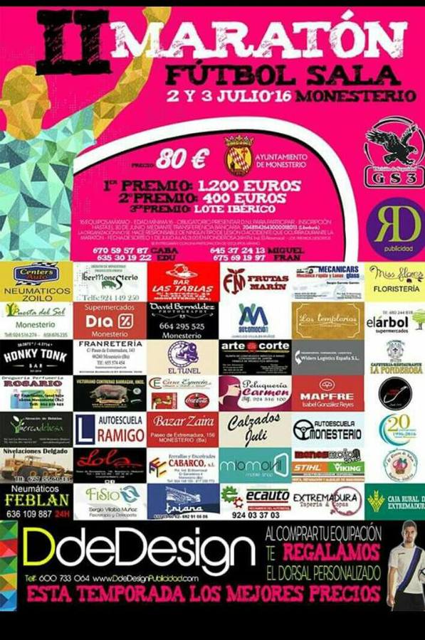 La II Maratón de Fútbol Sala será en Monesterio el 2 y el 3 de julio