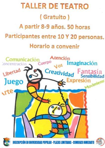 El Ayuntamiento oferta un taller de teatro gratutito