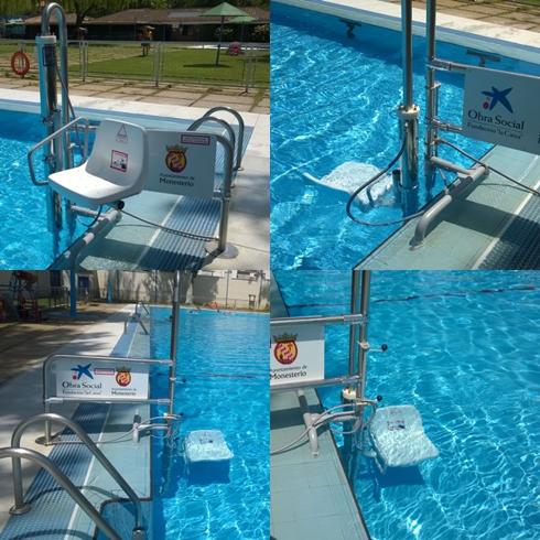 Los usuarios con movilidad reducida de la Piscina Municipal ya pueden disfrutar de la silla hidráulica