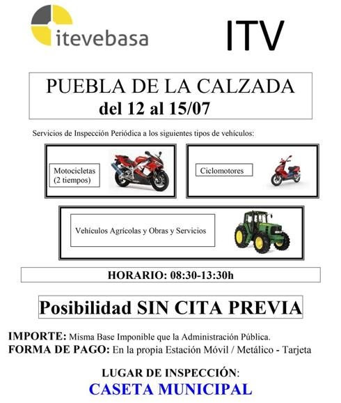 Motocicletas, ciclomotores, vehículos de servicio y tractores podrán pasar la itv del 12 al 15 de julio