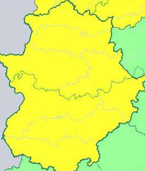 Extremadura permanecerá hoy en alerta amarilla por tormentas y lluvias