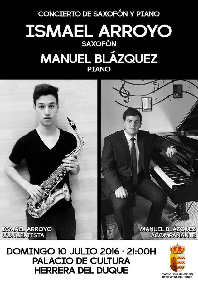 Concierto de saxofón y piano este domingo en el Palacio de la Cultura