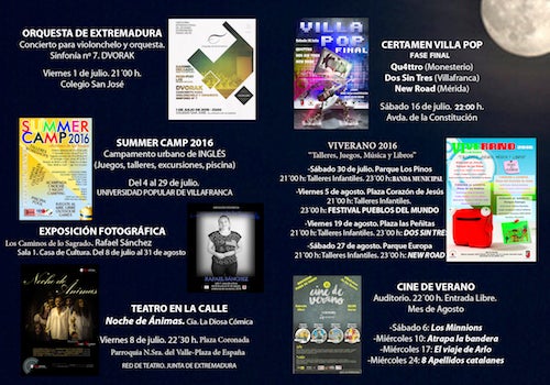 El Área de Cultura oferta una variada programación para el verano