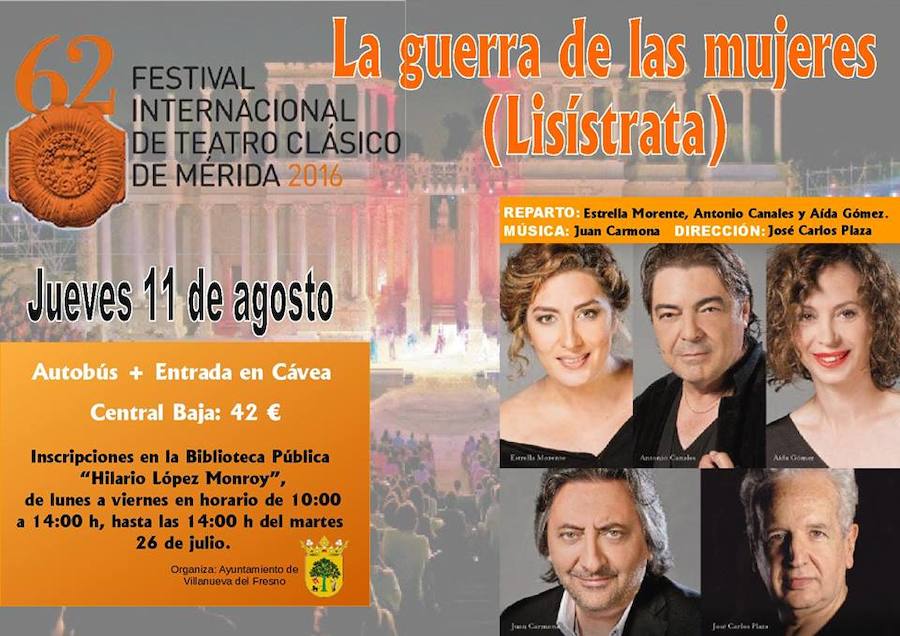 El Ayuntamiento fleta un autobús para asistir al 62 Festival de Mérida