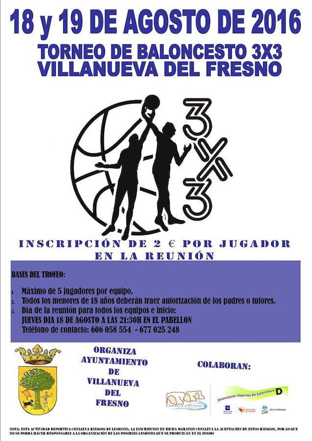 Los días 18 y 19 de agosto se desarrollará un torneo de baloncesto 3x3