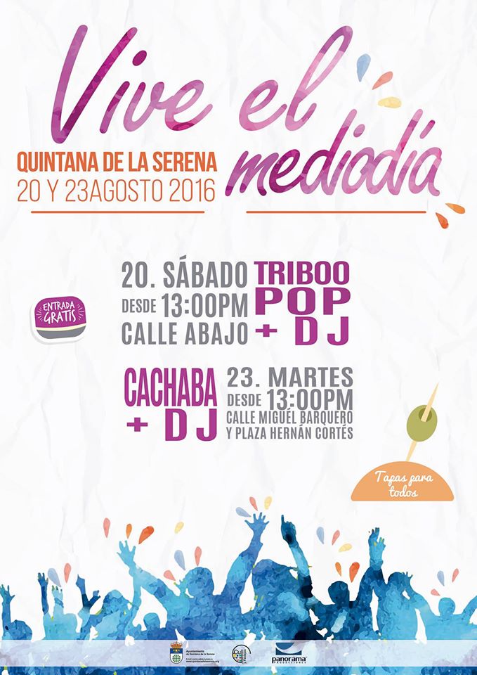 ¡Vive el mediodía!, el sábado 20 y el martes 23 de agosto en distintas calles céntricas de la localidad