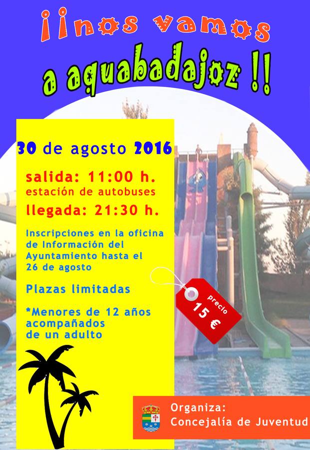 La Concejalía de Juventud organiza un viaje a 'Aquabadajoz'