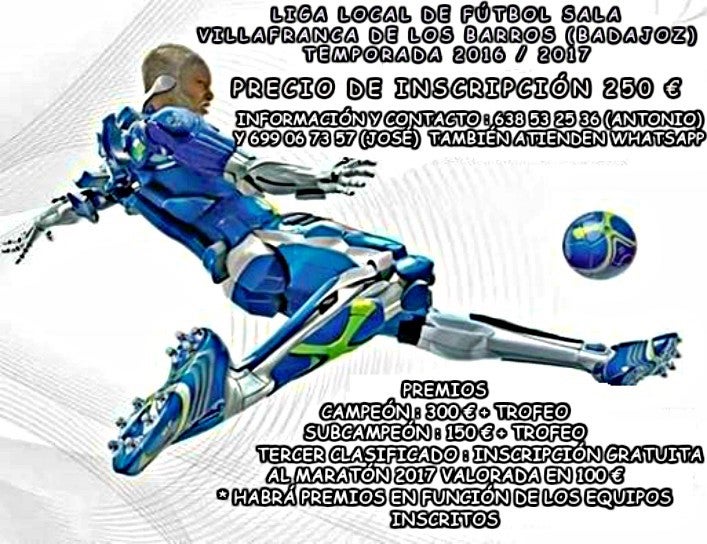 Abierto el plazo de inscripción para participar en la Liga Local de Fútbol Sala