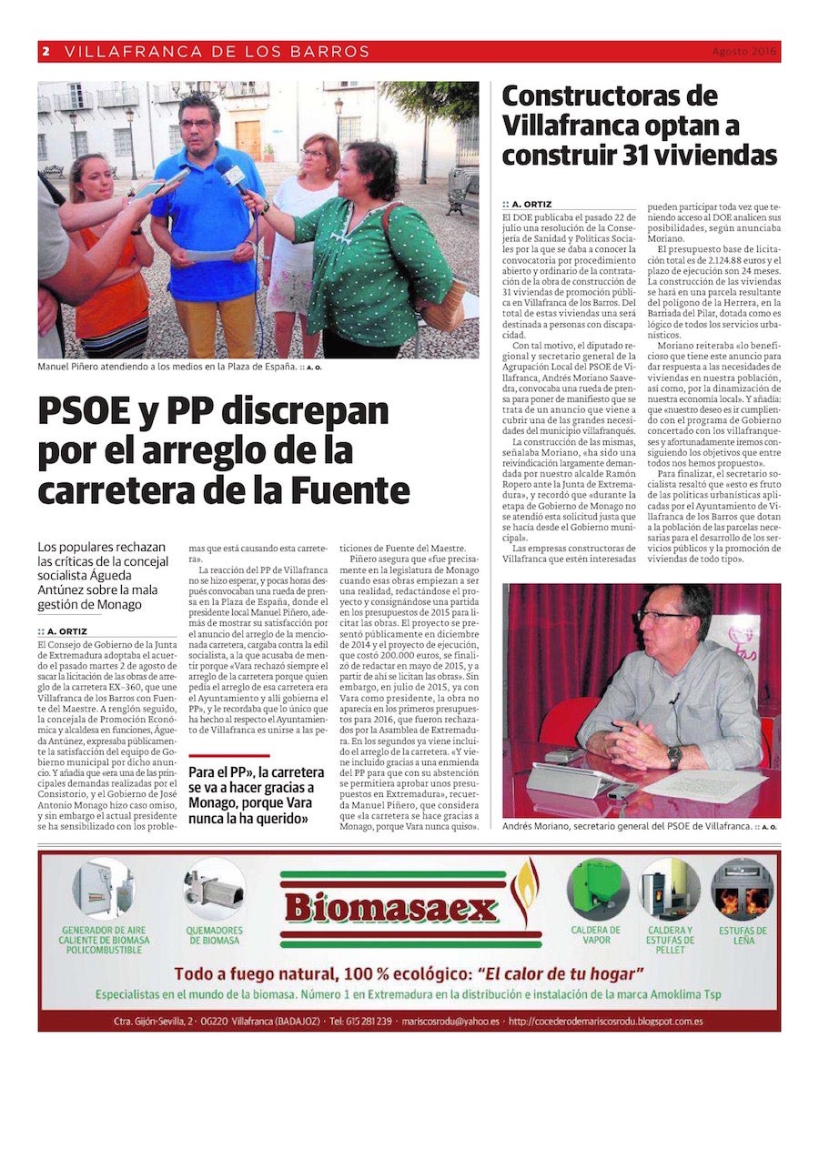 Mañana estará en la calle el hiperlocal HOYVILLAFRANCA del mes de agosto