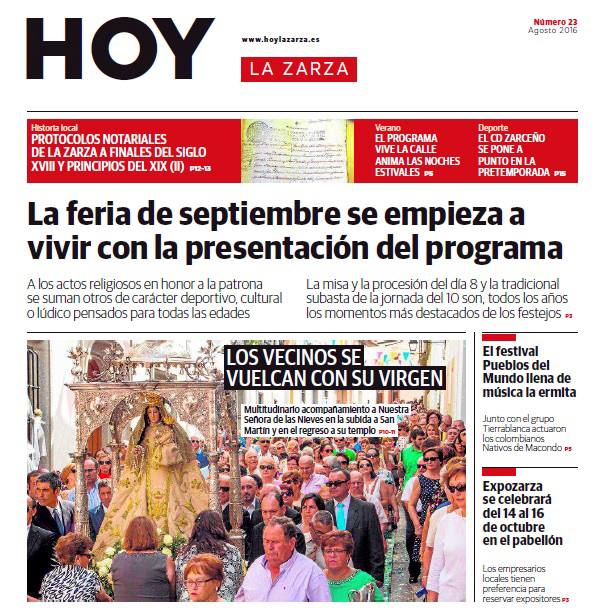 Este viernes sale el periódico de agosto