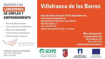 Villafranca de los Barros contará en octubre con una Lanzadera de Empleo