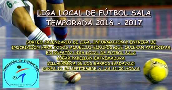 Hoy se celebra el sorteo del calendario de la Liga Local de Fútbol Sala