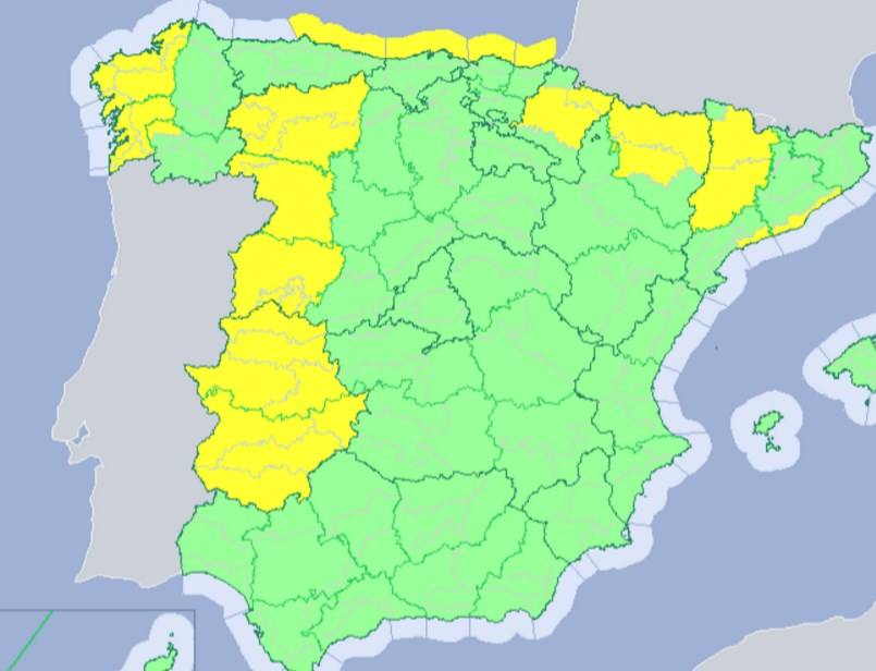 Extremadura estará mañana en alerta amarilla por tormentas y lluvias